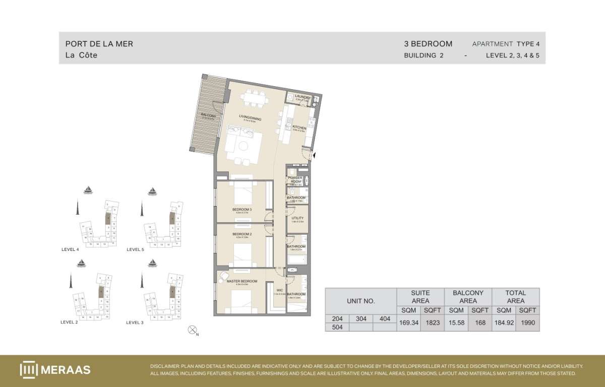 4-3BHK-Type 4 - Unit 204,304,404,504